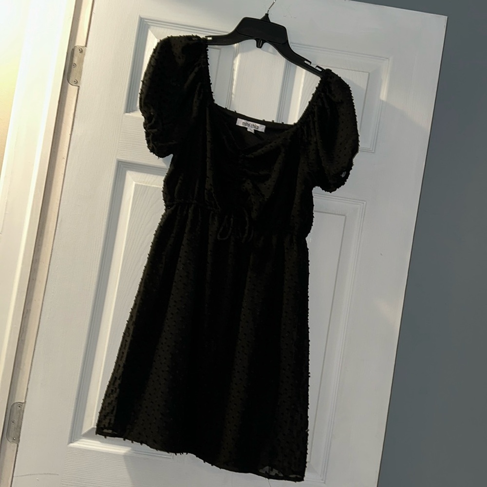 Mimi Chica - Black mini Dress with small raised fabric dots